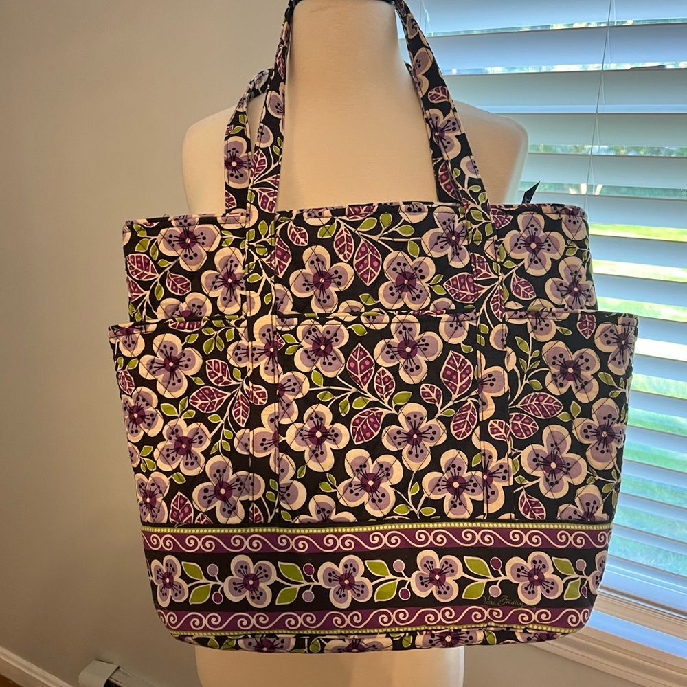 Vera Bradley retired Plum Petals  set of 2 totes
